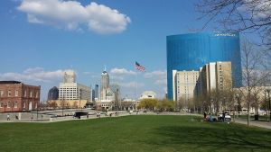 Image of the Indianapolis Skyline from the White River State Park 