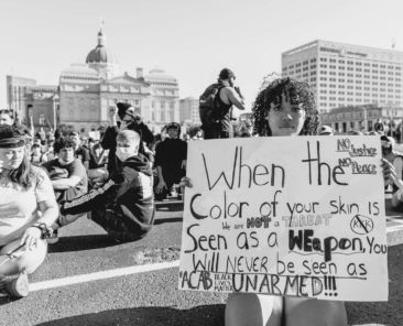 Black Lives Matter woman protesting