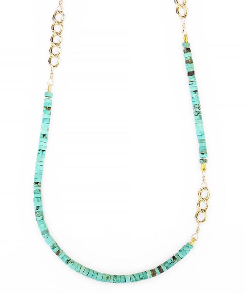Turquoise & Curb Chain Necklace