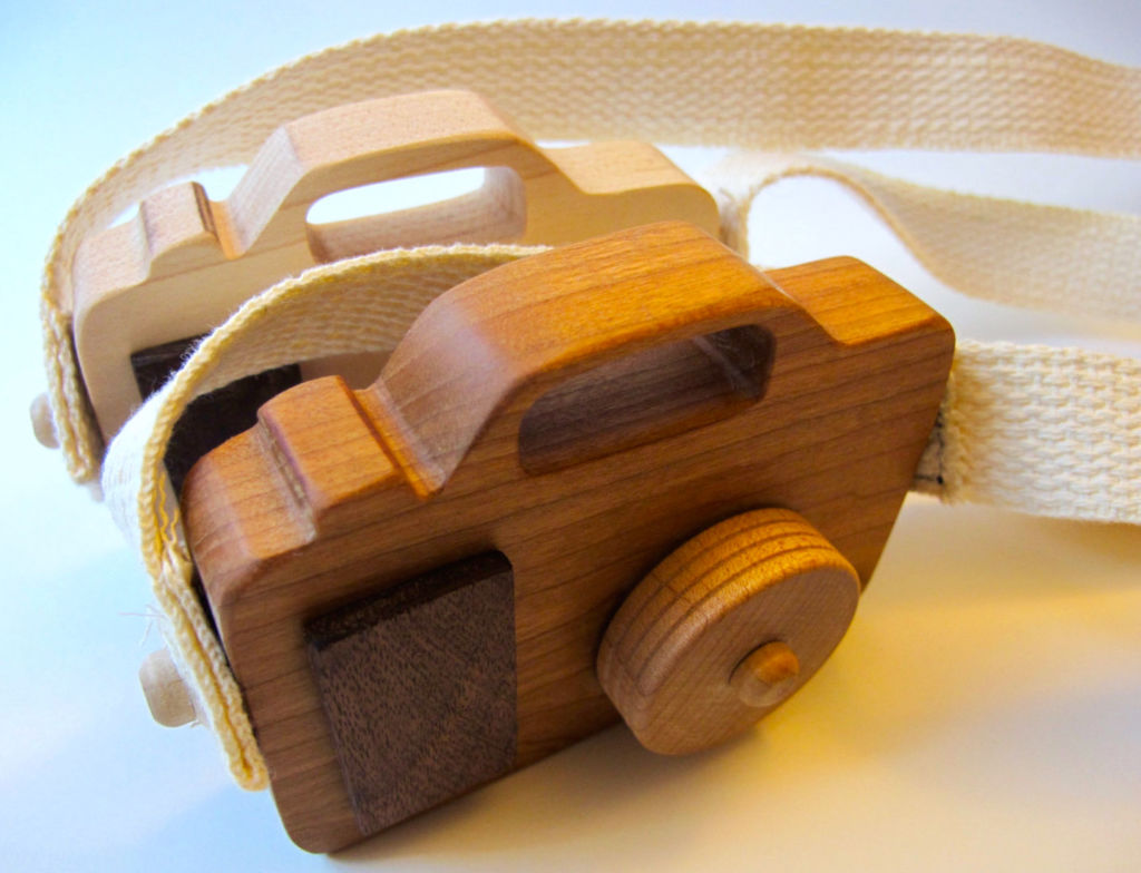 wooden toy camera