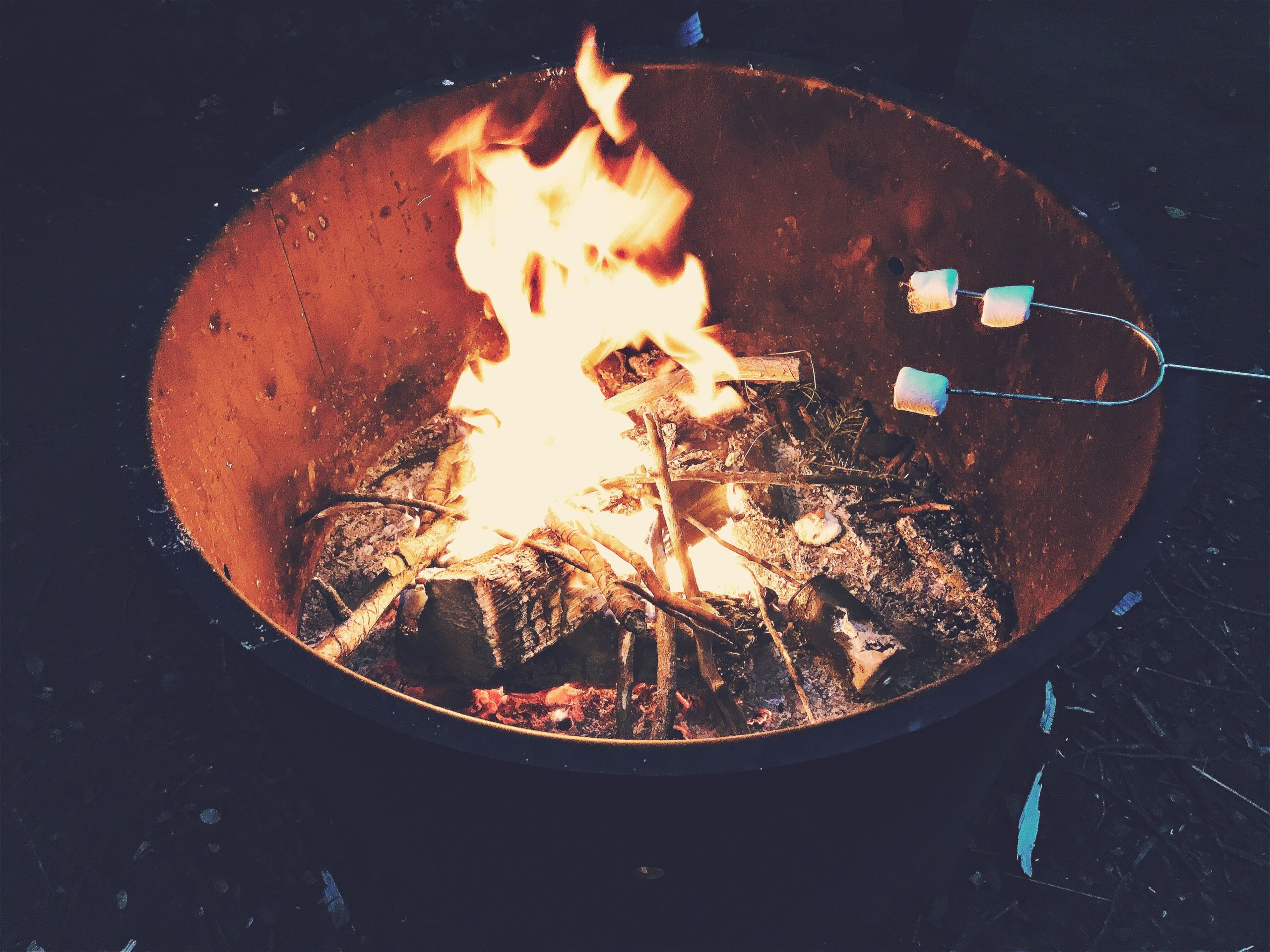 S'mores over fire pit 