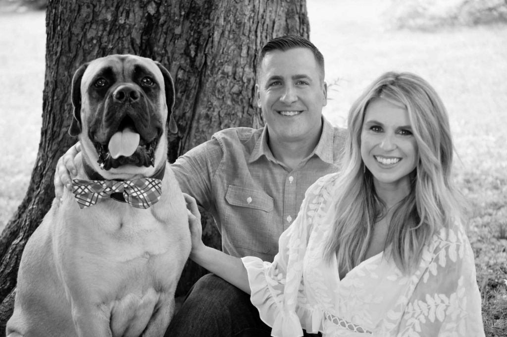 LarraOvertonSubmittedPhoto Larra Overton with husband and dog