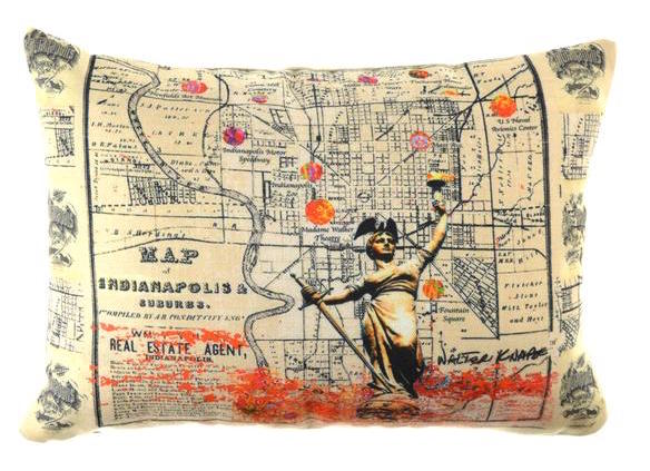 Indianapolis pillow map