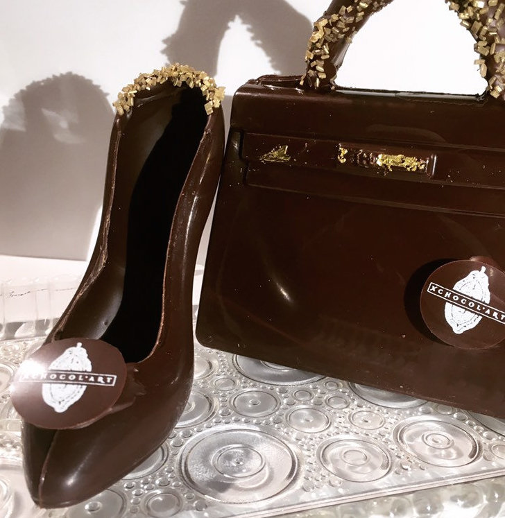 Chocolate shoe and handbag
