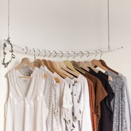 clothes on rack