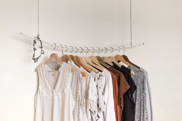 clothes on rack