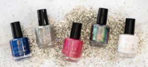 A selection of nail lacquers from the "Vintage Holiday Glam" collection of Stella Chroma