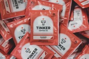 A selection of coffee packs from Tinker Coffee