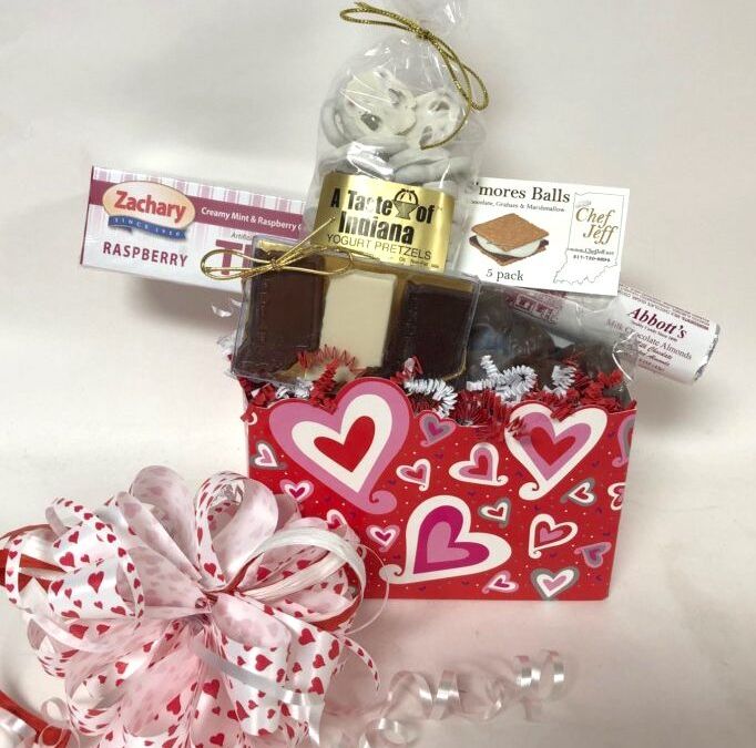 A photo of a Valentine's love basket