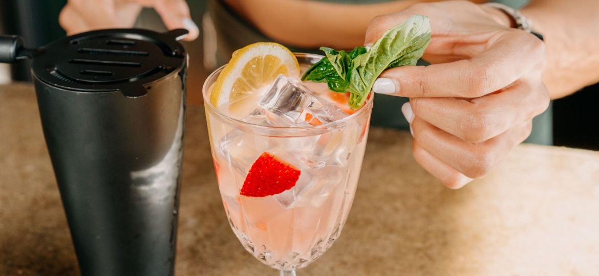 Hotel Tango's basil shake-up spritz mocktail
