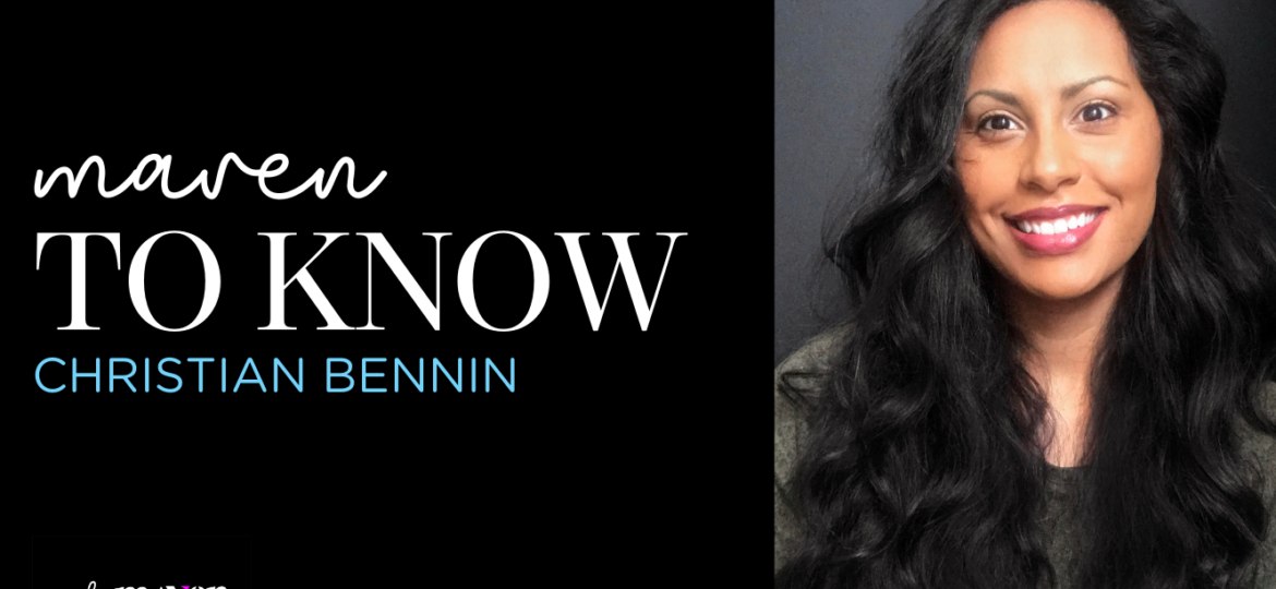 A photo with the words "Maven to Know, Christian Bennin" and a photo of a woman next to it