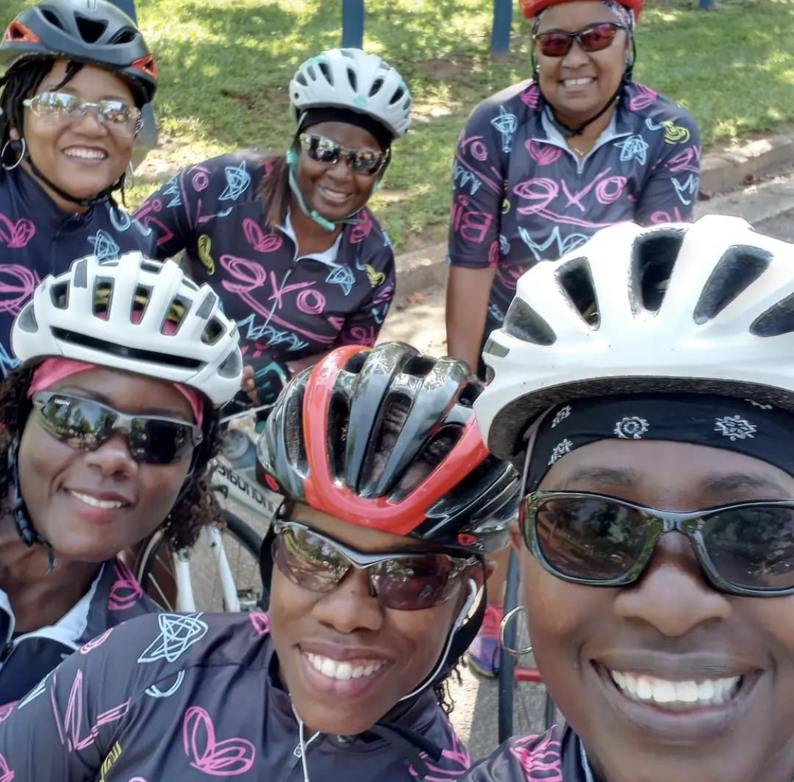 A group of women from Black Girls Do Bike