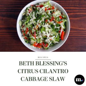 A photo of citrus cilantro cabbage slaw