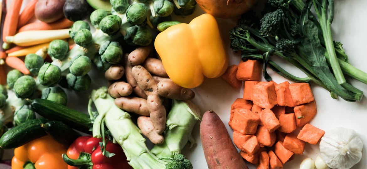 A photo of multiple different vegetables and healthy food