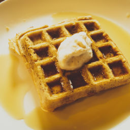 A photo of a chai waffle