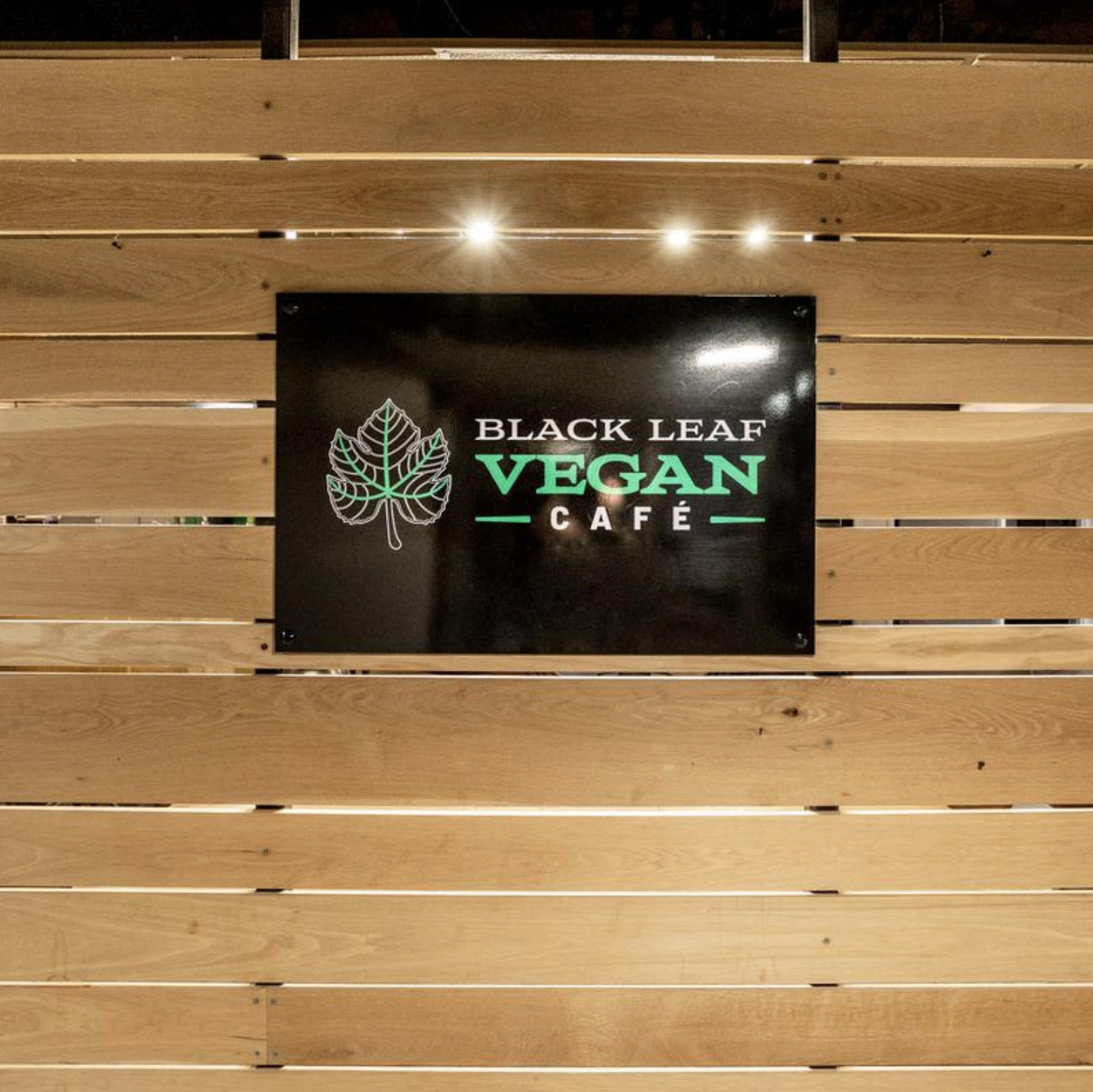 Black Leaf Vegan sign