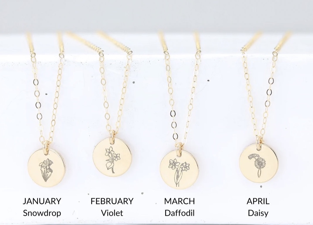 Sloane Jewelry Design birth flower necklaces