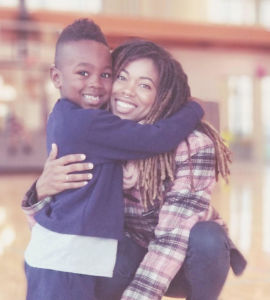 A photo of Stacia Murphy and her son