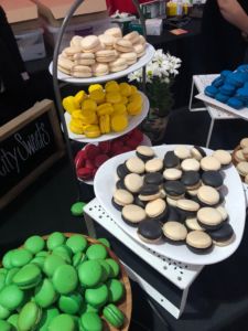 Plates of macarons from the Rev event