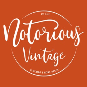 notorious vintage logo with orange background