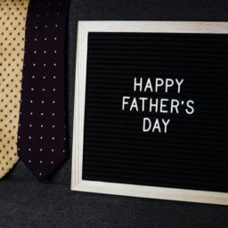 Neckties next to a Happy Father's Day sign