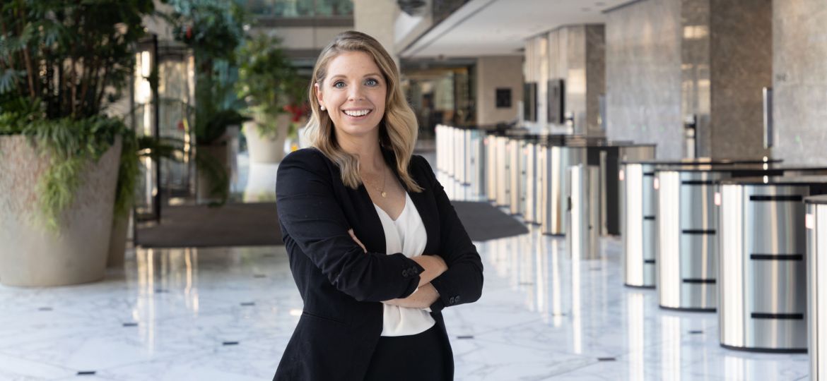 Sarah Iglehart standing in an entryway