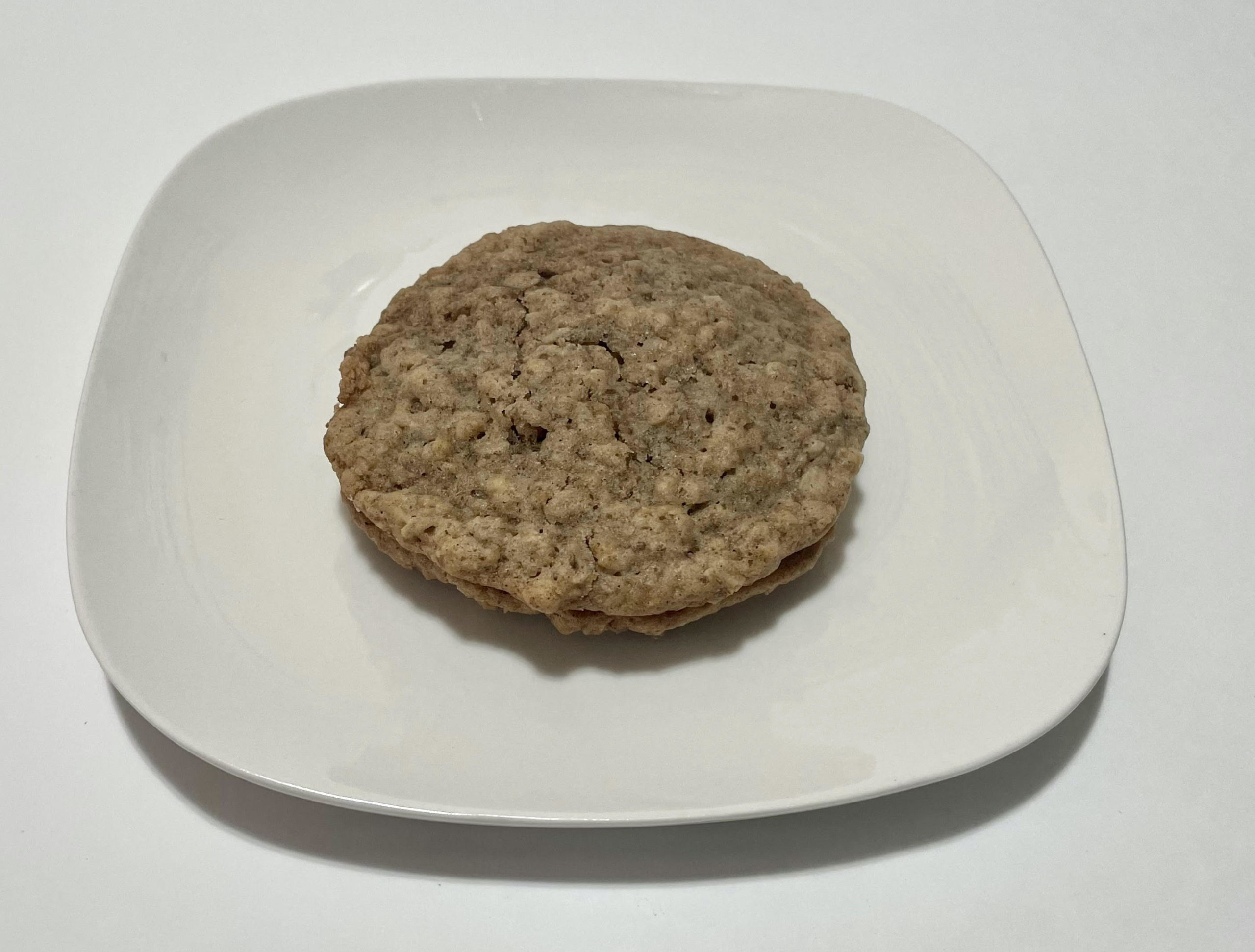 an oatmeal creme pie on a plate