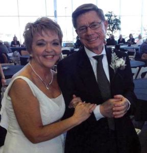 a photo of Janet Hart Leonard and Chuck Leonard at Their Wedding Reception in 2014
