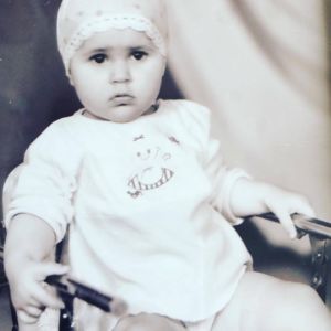 a photo of Mariya Plichta as a child in Ukraine