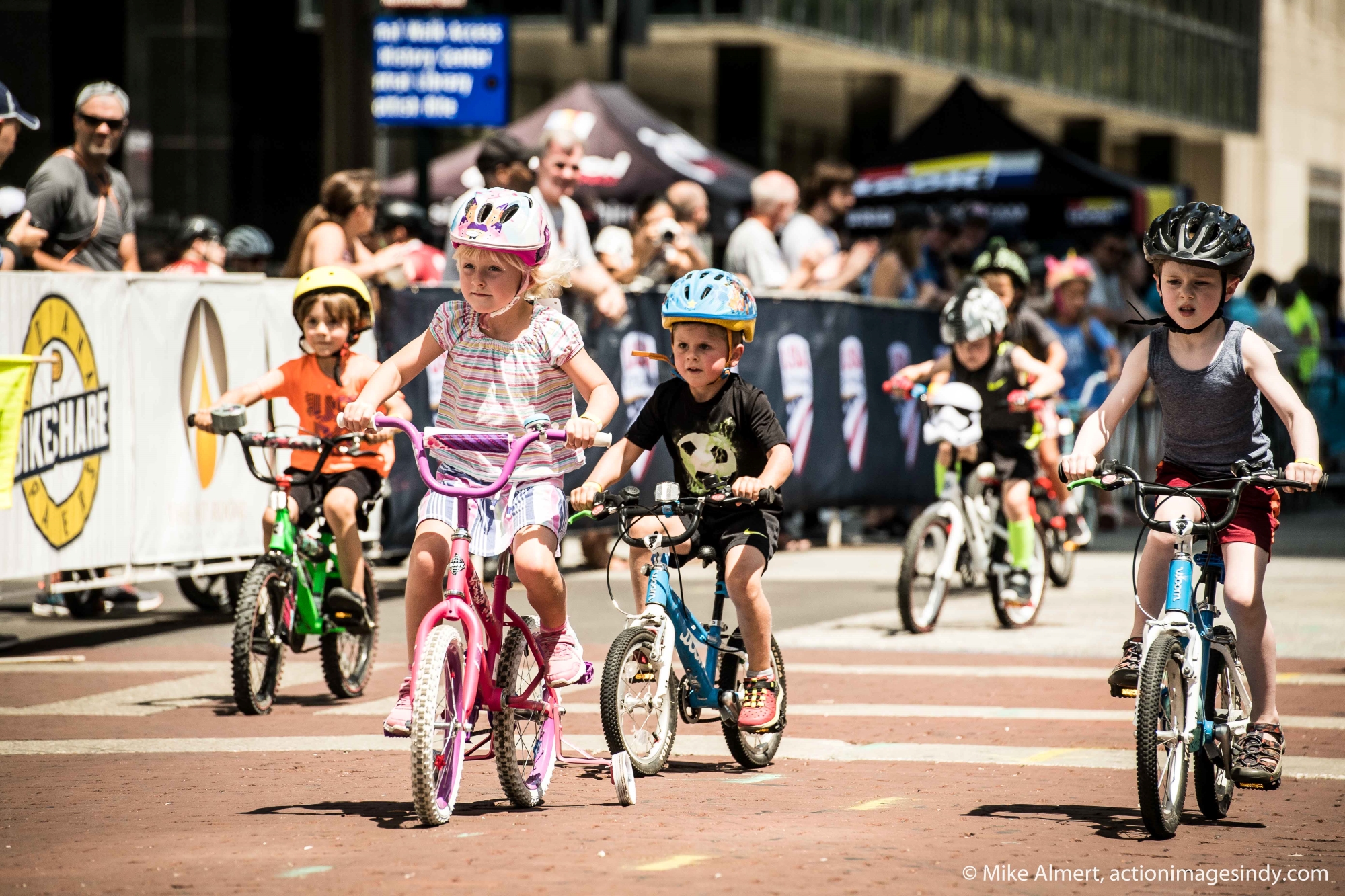 A childs bike race at Momentum Indy
