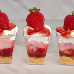 Strawberry cheesecake shooters from Marsha's Specialty Desserts & Tierney's Catering