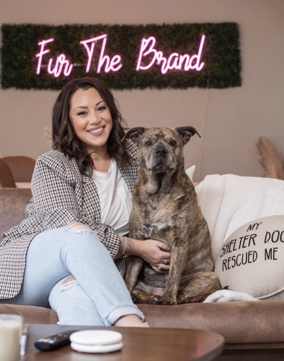 Samantha McAfee of Fur the Brand with her dog