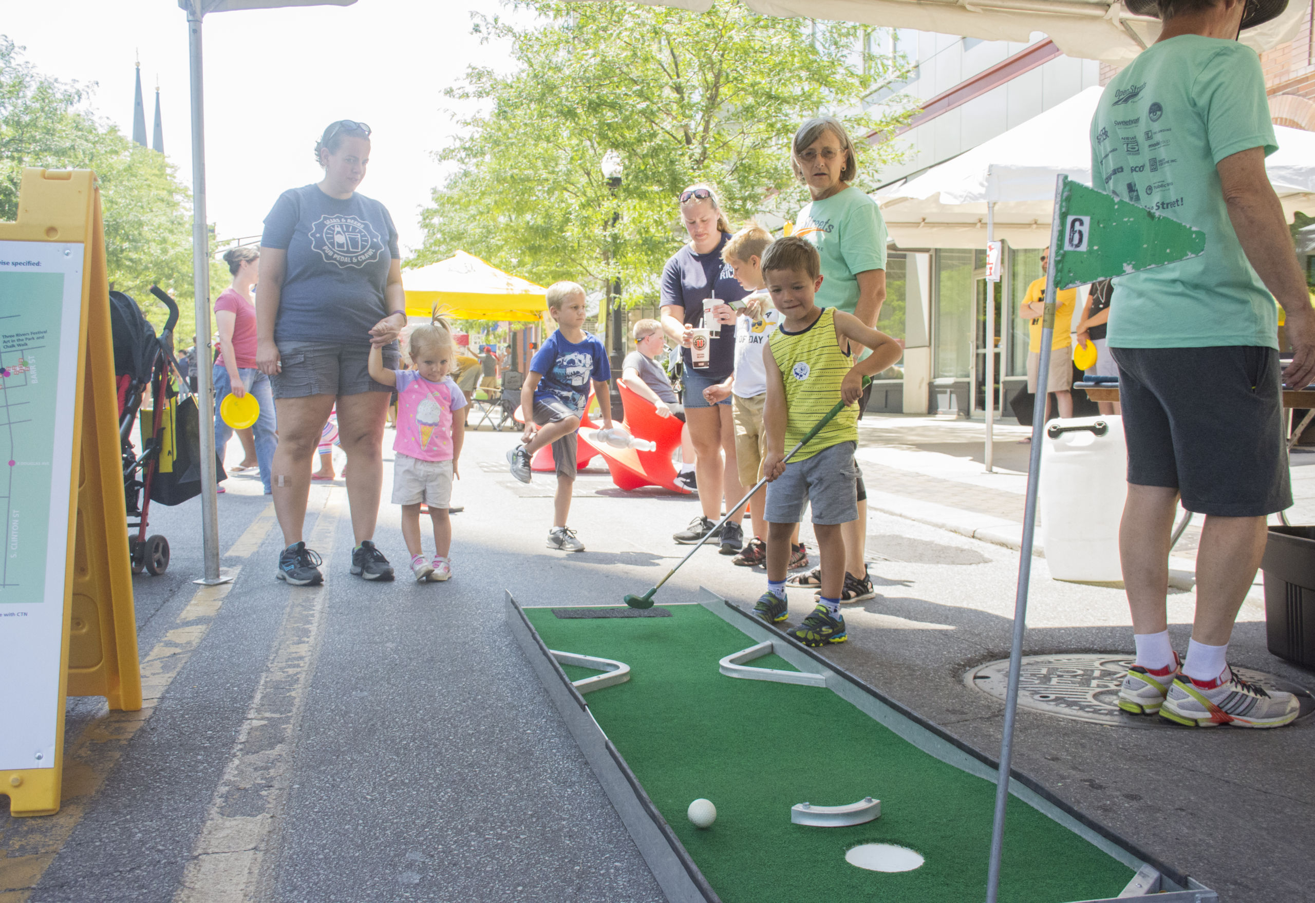 Mini golf at the Open Streets festival in Fort Wayne