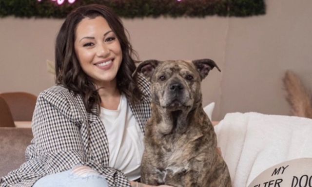 Samantha McAfee and her dog Valerie