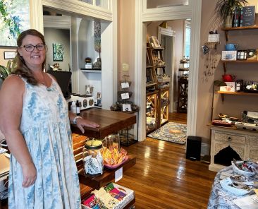 A photo of a woman smiling