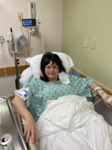 Becca Manolov before surgery