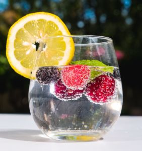 A glass of Berry Infused Water