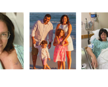 Photos of Becca post surgery and her family