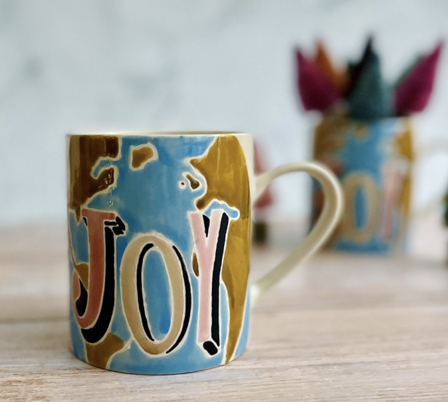 Mug with the word "Joy" on it from Silver in the City