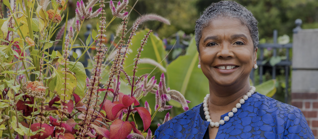 Dr. Colette Pierce Burnette outside of Newfields