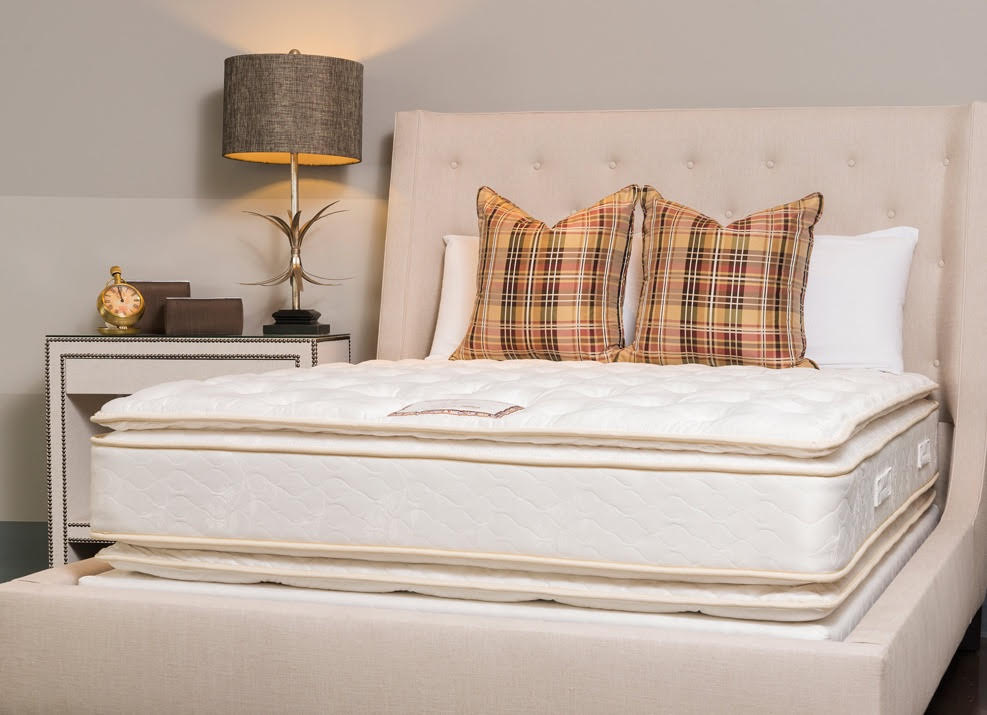 A bare mattress in a room with pillows on it from Holder Mattress