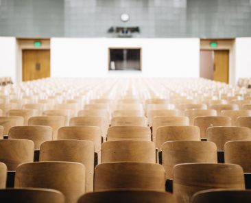 Empty college lecture hall