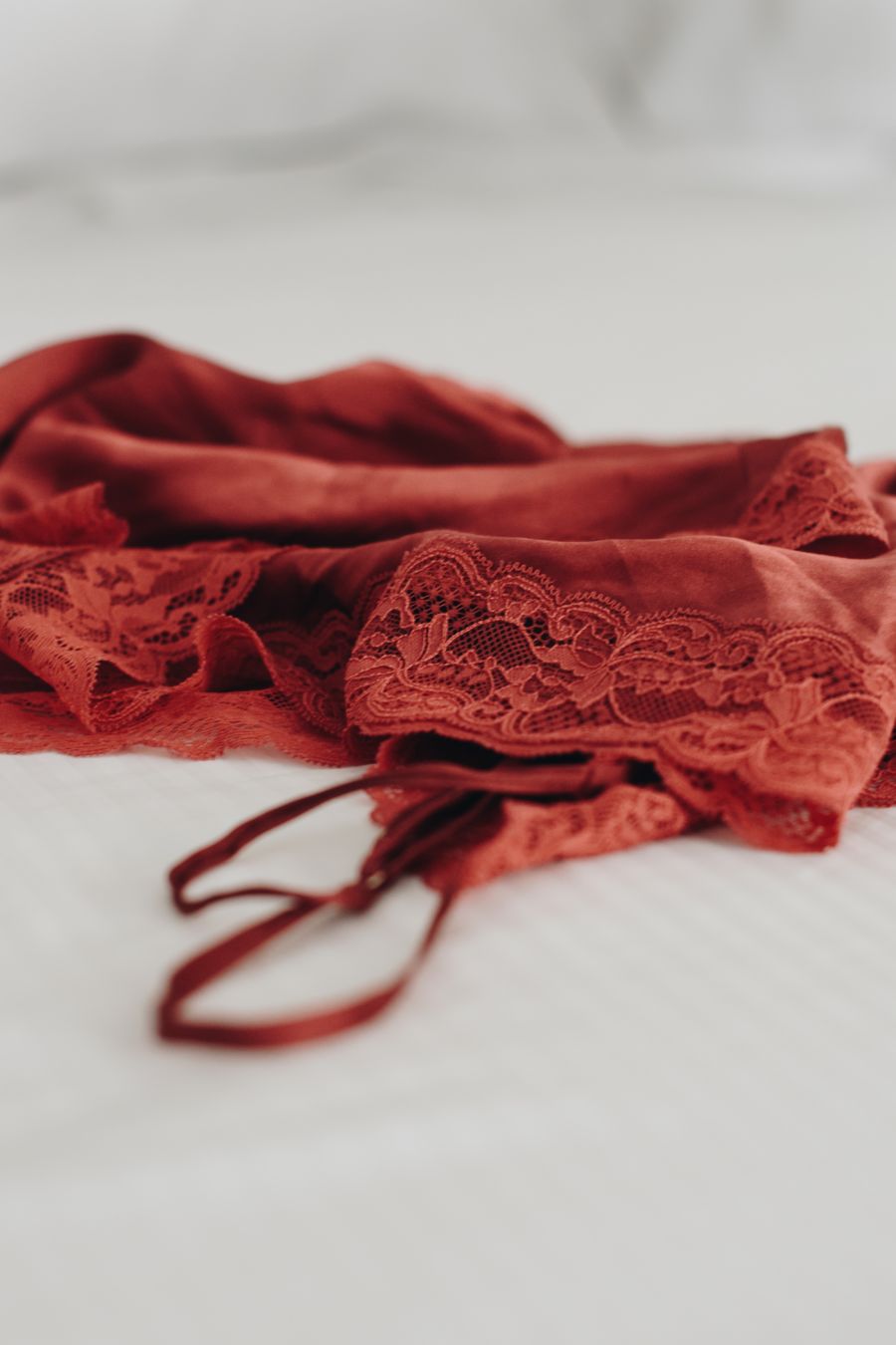 Red lacy lingerie garment