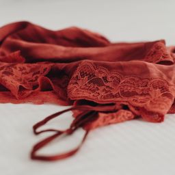 Red lacy lingerie garment