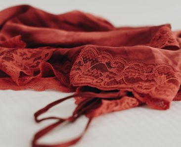 Red lacy lingerie garment