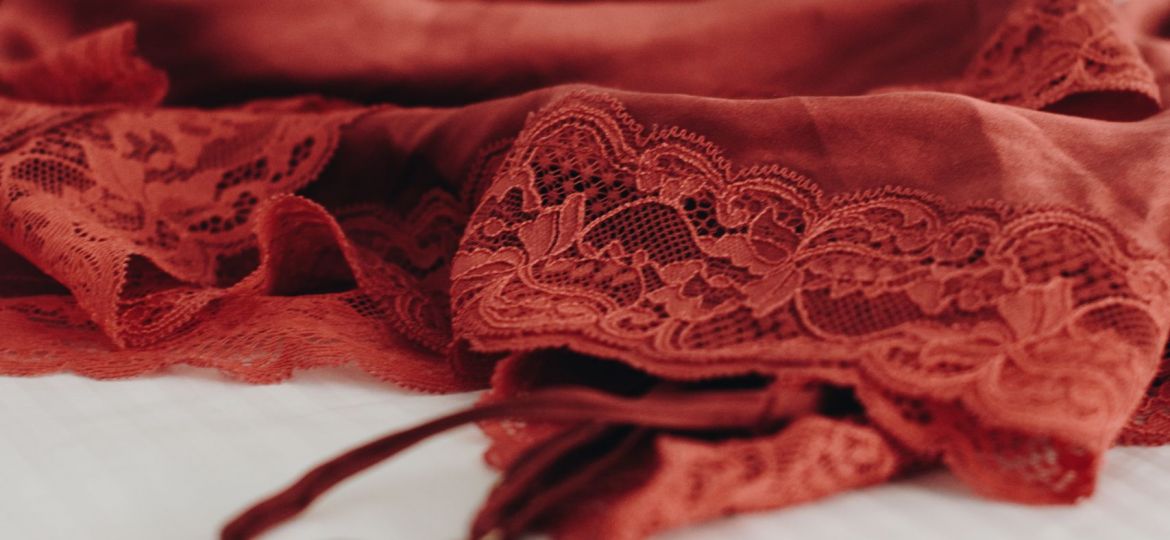Red lacy lingerie garment