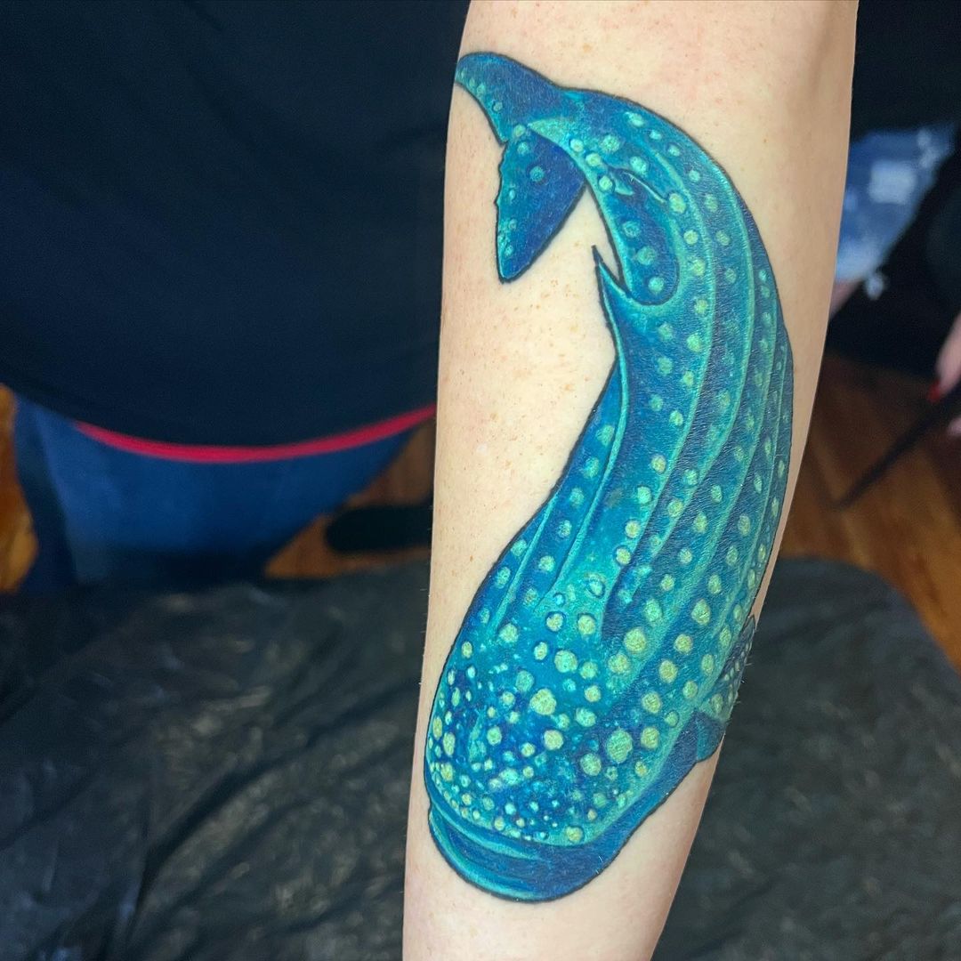 Fish arm tattoo by Sierra Mullican