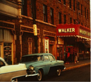 Exterior view of the Walker Theatre from the 1900s.