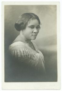 A black and white photo of Madam C.J. Walker.