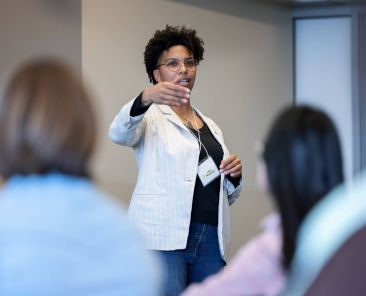 Tatjana Rebelle speaking at the Indiana Sustainability and Resilience Conference held at the Campus Center at IUPUI on Friday, Feb. 17, 2023.